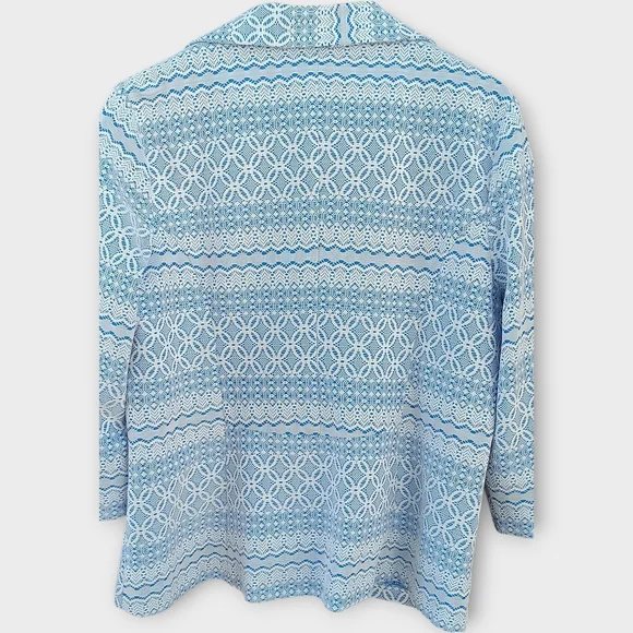 Cato Blue & White Lace Pattern Blazer – Size XL - Picture 4 of 7